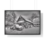 Rustic Winter Scene Framed Poster