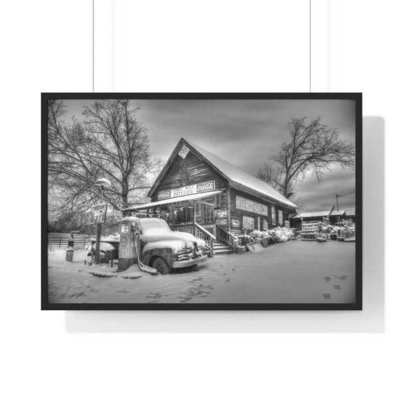 Rustic Winter Scene Framed Poster