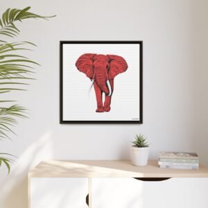 Red Elephant - Matte Canvas, Framed (Multi-color) - Image 23
