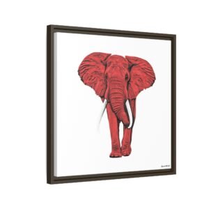 Red Elephant - Matte Canvas, Framed (Multi-color) - Image 74