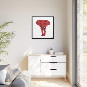 Red Elephant - Matte Canvas, Framed (Multi-color) - Image 83