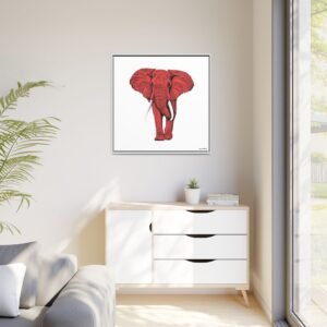 Red Elephant - Matte Canvas, Framed (Multi-color) - Image 103