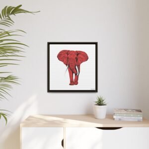 Red Elephant - Matte Canvas, Framed (Multi-color) - Image 75