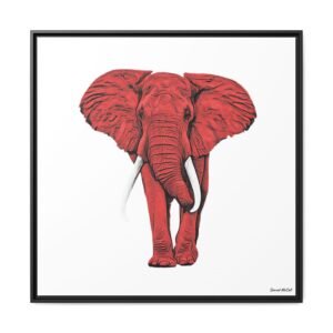 Red Elephant - Matte Canvas, Framed (Multi-color) - Image 93