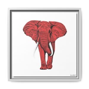 Red Elephant - Matte Canvas, Framed (Multi-color) - Image 17