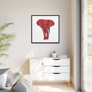 Red Elephant - Matte Canvas, Framed (Multi-color) - Image 95