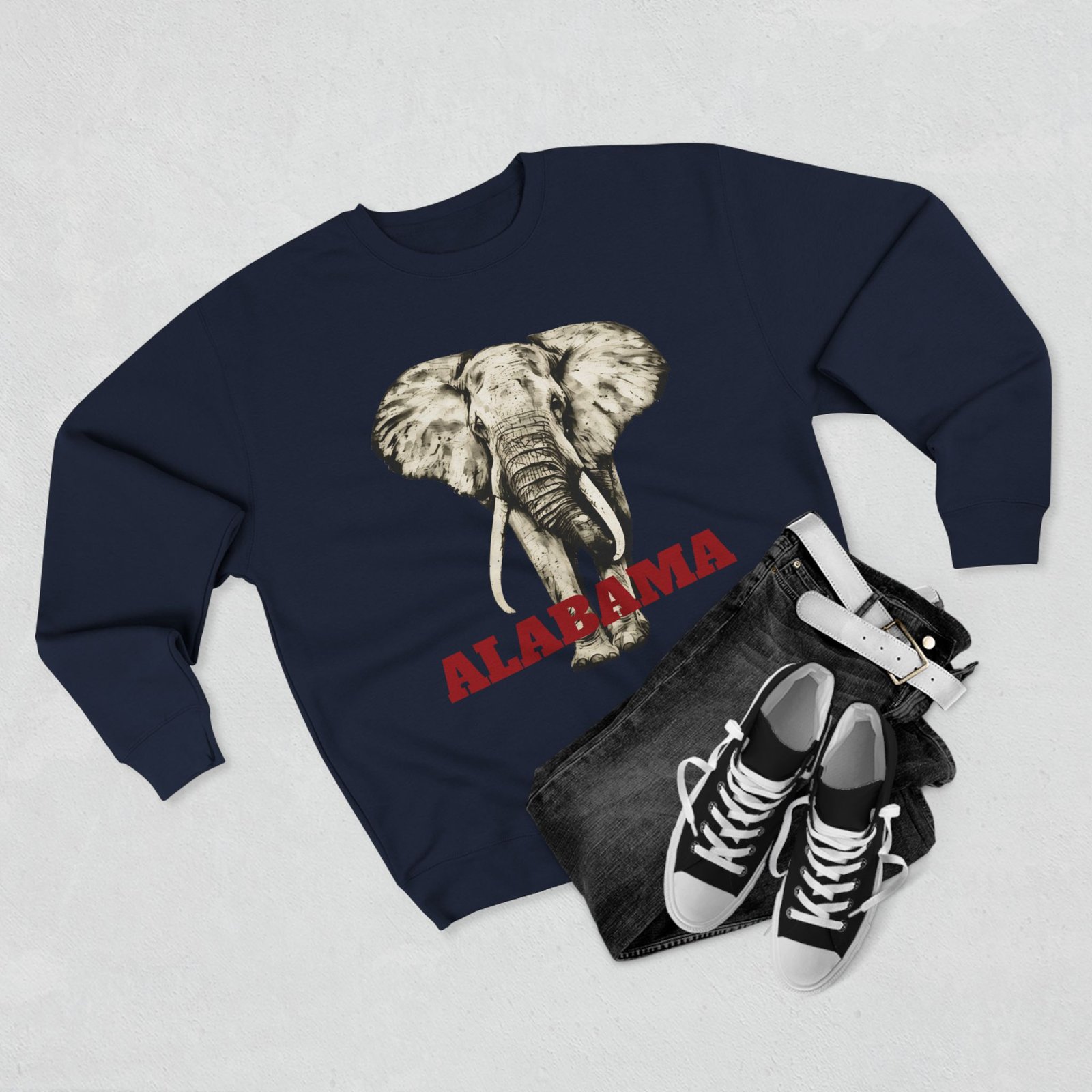 Elephant Art w/Custom Text Sweatshirt - Image 23