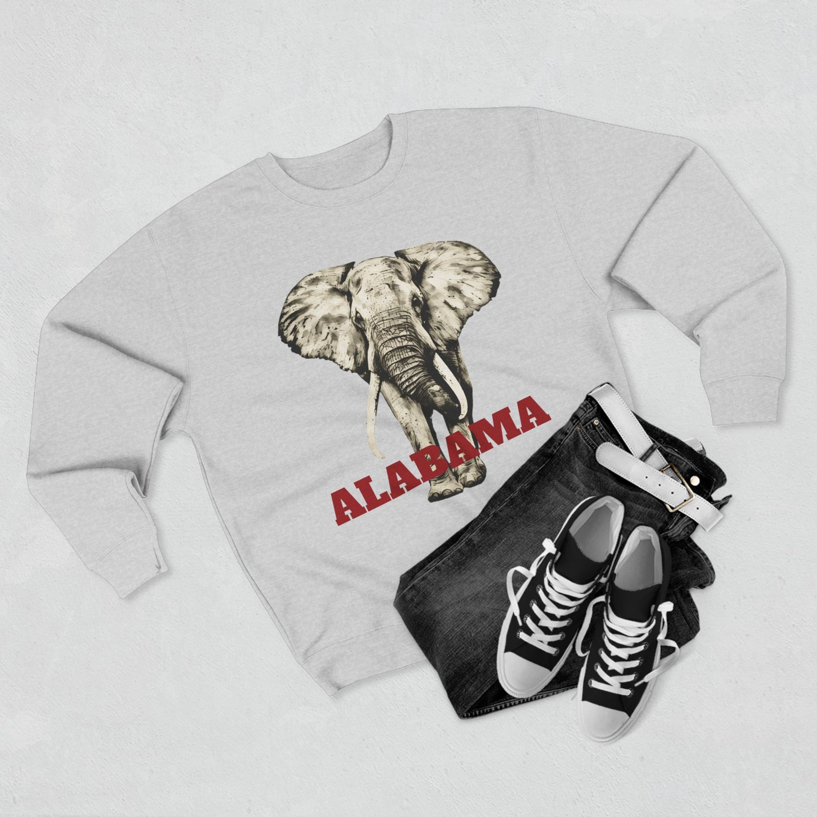 Elephant Art w/Custom Text Sweatshirt - Image 3