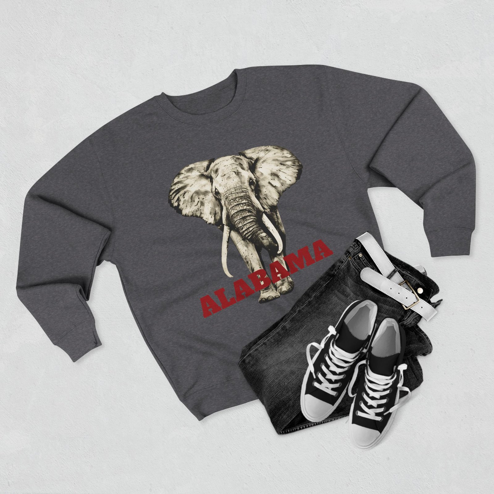 Elephant Art w/Custom Text Sweatshirt - Image 7