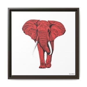 Red Elephant - Matte Canvas, Framed (Multi-color) - Image 61