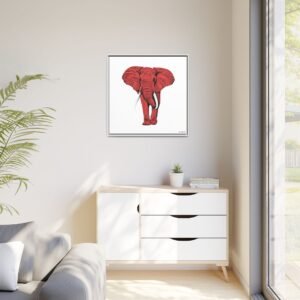 Red Elephant - Matte Canvas, Framed (Multi-color) - Image 35