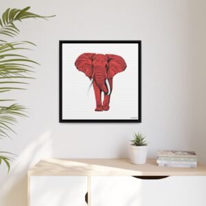 Red Elephant - Matte Canvas, Framed (Multi-color) - Image 7