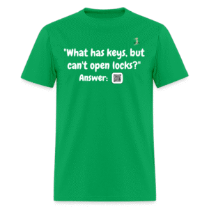 What has keys, but can't open locks?