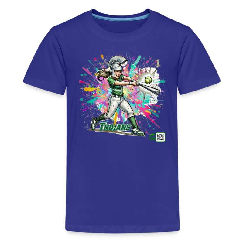 Girls Trojan Softball Tee