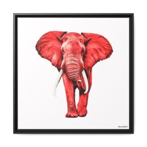 Red Elephant - Matte Canvas, Framed